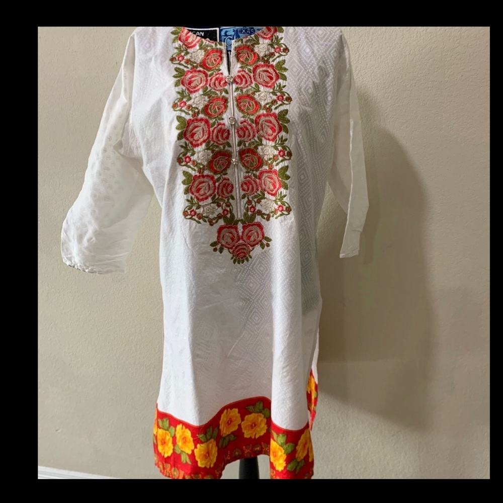 Floral Embroidered White Dress